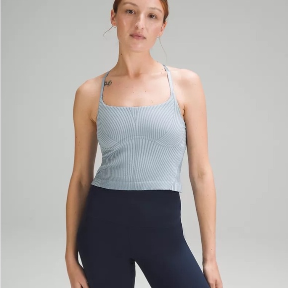 Lululemon Strappy Seamless Yoga Tank Top - Chambray Blue - Picture 1 of 5